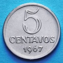 Бразилия 5 сентаво 1967 год.