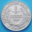 Монета Бразилии 2000 рейс 1930 год. Голова Свободы. Серебро.