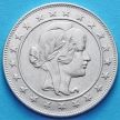 Монета Бразилии 2000 рейс 1929 год. Голова Свободы. Серебро.