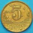 Монета Бразилии 5 крузейро 1943 год. №4