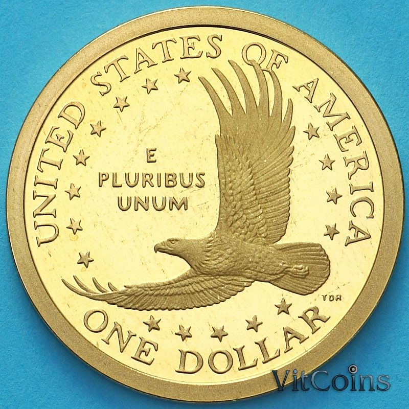 Монета США 1 доллар 2007 год. Сакагавея. Парящий орел. S. Proof