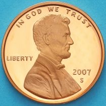 США 1 цент 2007 год. Пруф. S