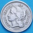 Монета США 3 цента 1868 год. Three Cent Nickel.