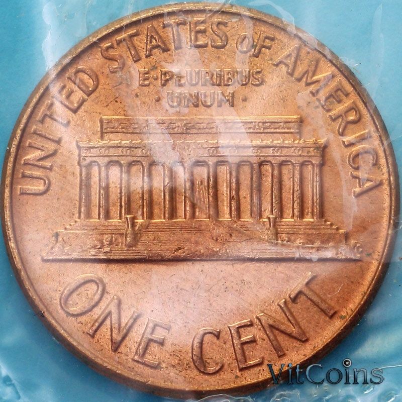 Монета США 1 цент 1963 год. Р