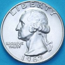 США 25 центов (квотер) 1962 год. D