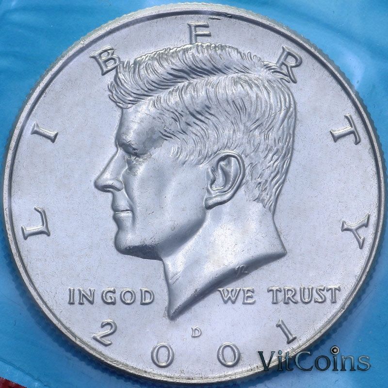 Монета США 50 центов 2001 год. D. BU Монета США 50 центов 2001 год. D. BU