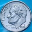Монета США 10 центов 2001 год. P. BU