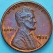 Монета США 1 цент 1958 год. Филадельфия