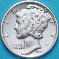 США 10 центов (дайм) 1944 год. Филадельфия. Серебро.
