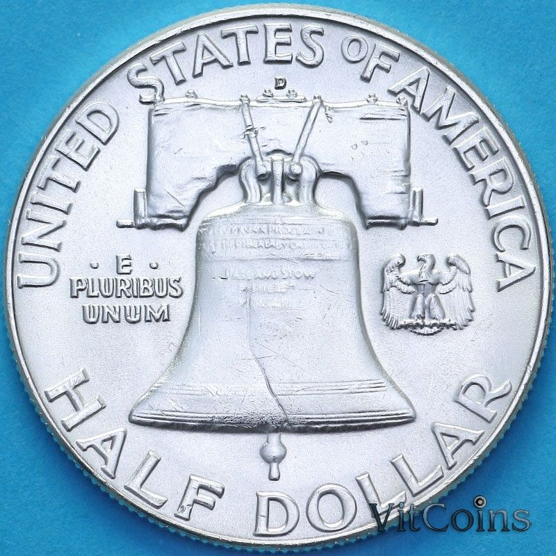 Монета США 50 центов 1961 год. D. UNC