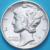 США 10 центов (дайм) 1945 год. Филадельфия