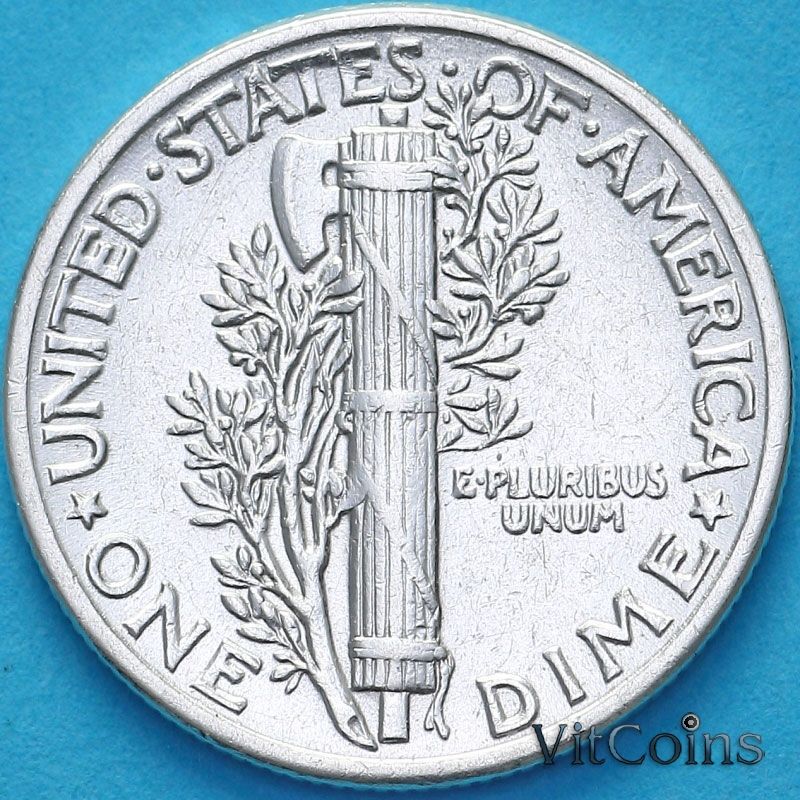 Монета США 10 центов (дайм) 1942 год. 