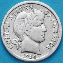 США дайм Барбера (10 центов) 1914 год. Денвер. Серебро. №2