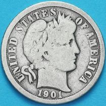 США дайм Барбера (10 центов) 1901 год. Новый Орлеан. Серебро.