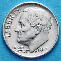 США 10 центов (дайм) 1962 год. D. Серебро