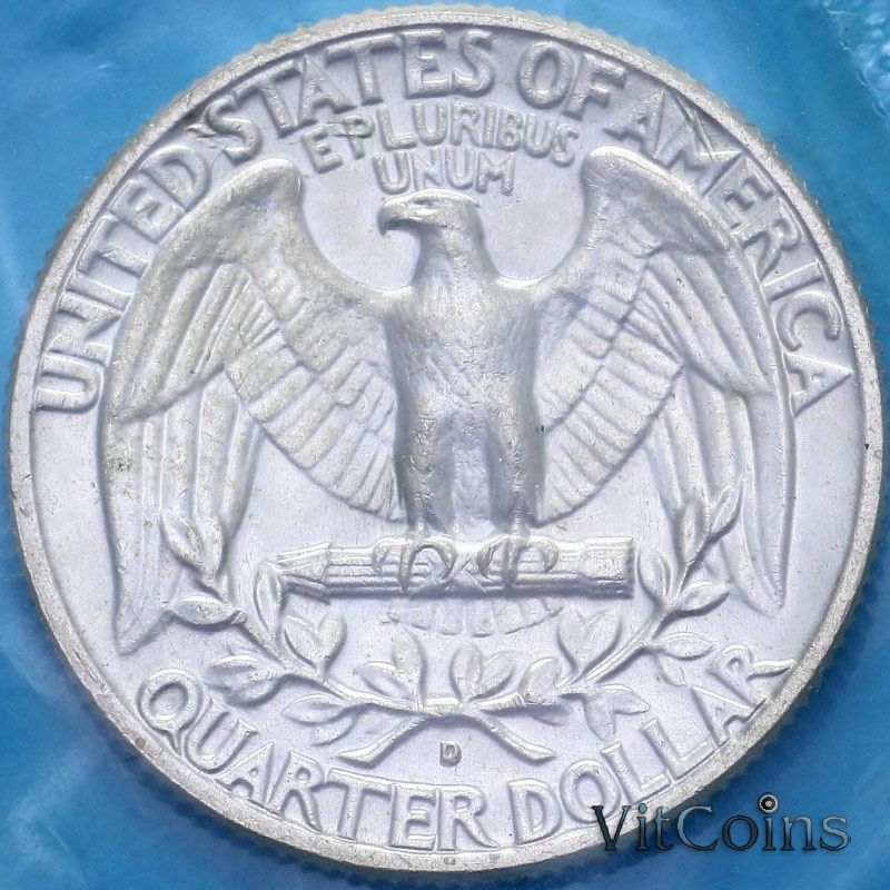 Монета США 25 Центов 1964 год. D. UNC Монета США 25 Центов 1964 год. D. UNC