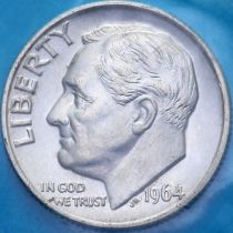 США 10 центов (дайм) 1964 год. Филадельфия. UNC
