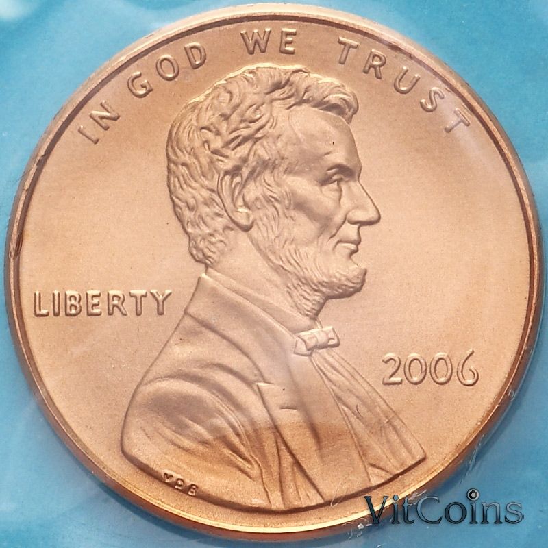 Монета США 1 цент 2006 год. P. BU