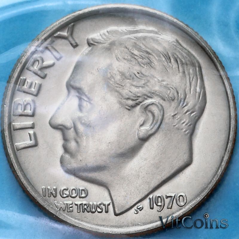 Монета США 10 центов 1970 год. Р