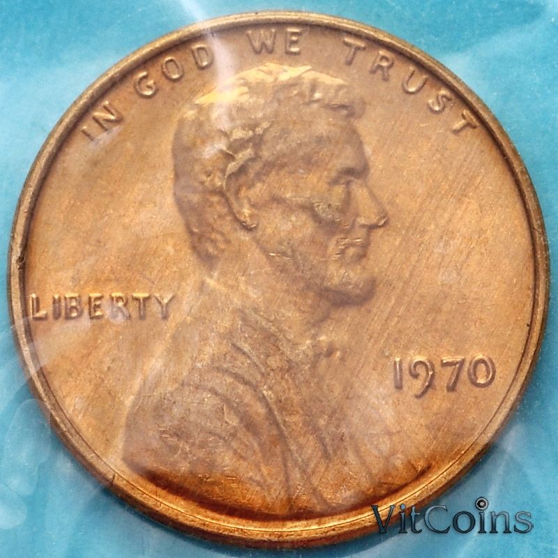 Монета США 1 цент 1970 год. Р