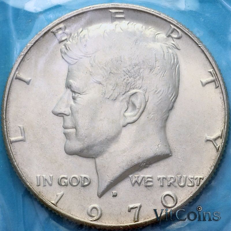 Монета США 50 центов 1970 год. Запайка