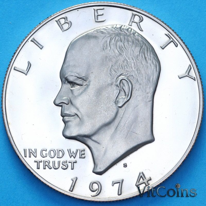 Монета США 1 доллар 1974 год.