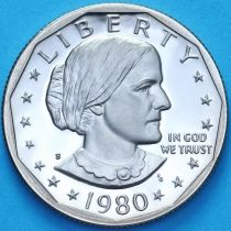 США 1 доллар 1980 год. S. Сьюзен Энтони. Пруф