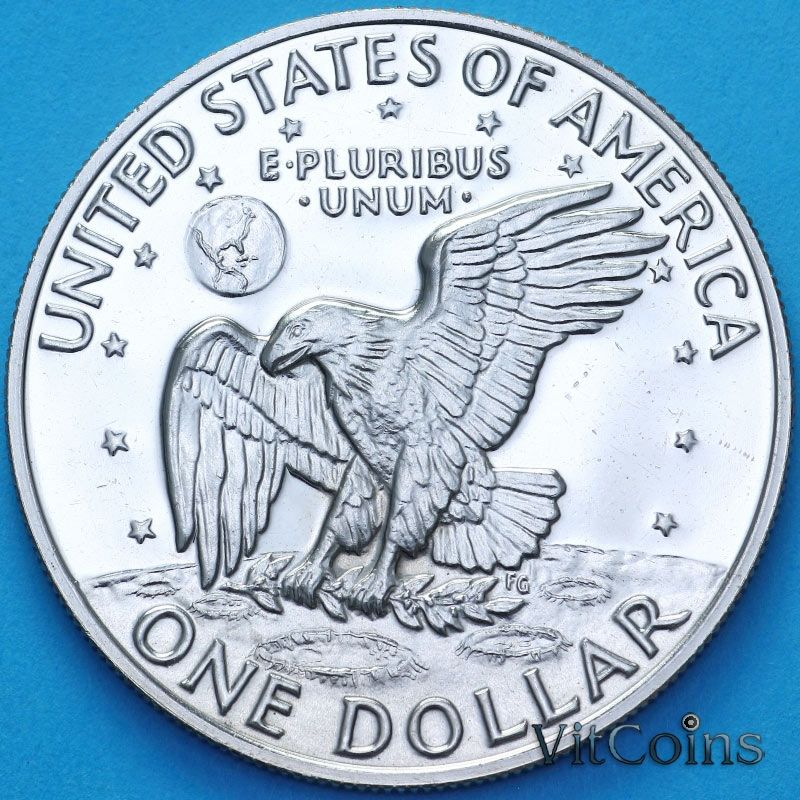 Монета США 1 доллар 1973 год. S. Эйзенхауэр. Пруф