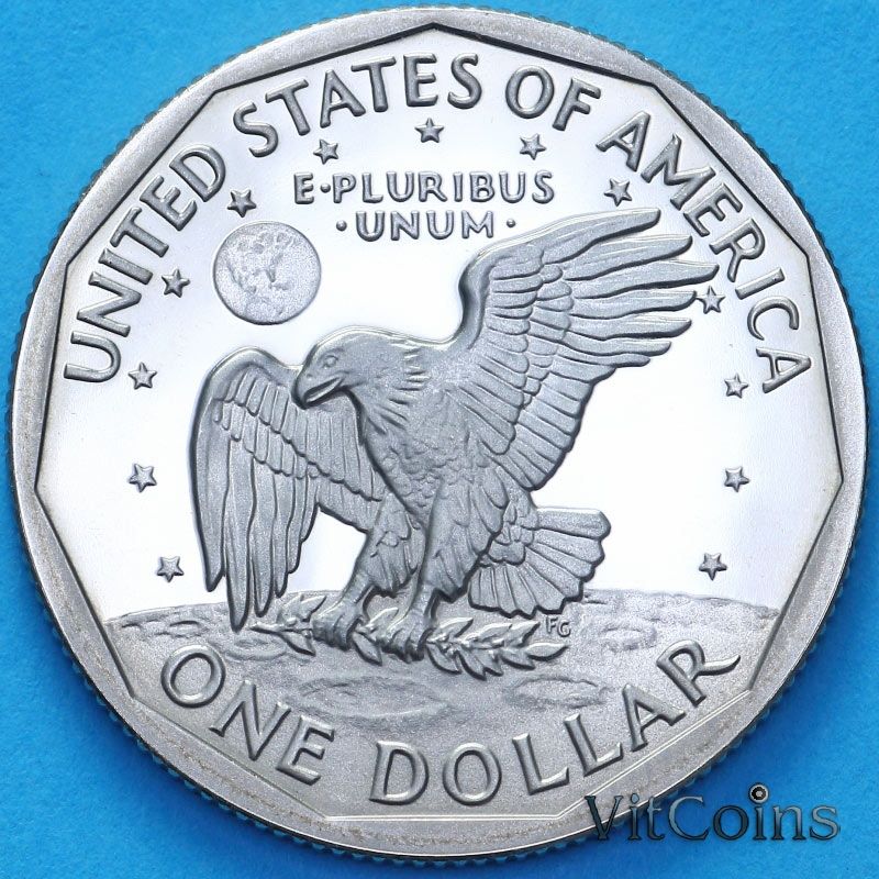 Монета США 1 доллар 1980 год. Сьюзен Энтони. Пруф. S Монета США 1 доллар 1980 год. Сьюзен Энтони. Пруф. S