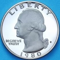 США 25 центов 1980 год. S. Пруф