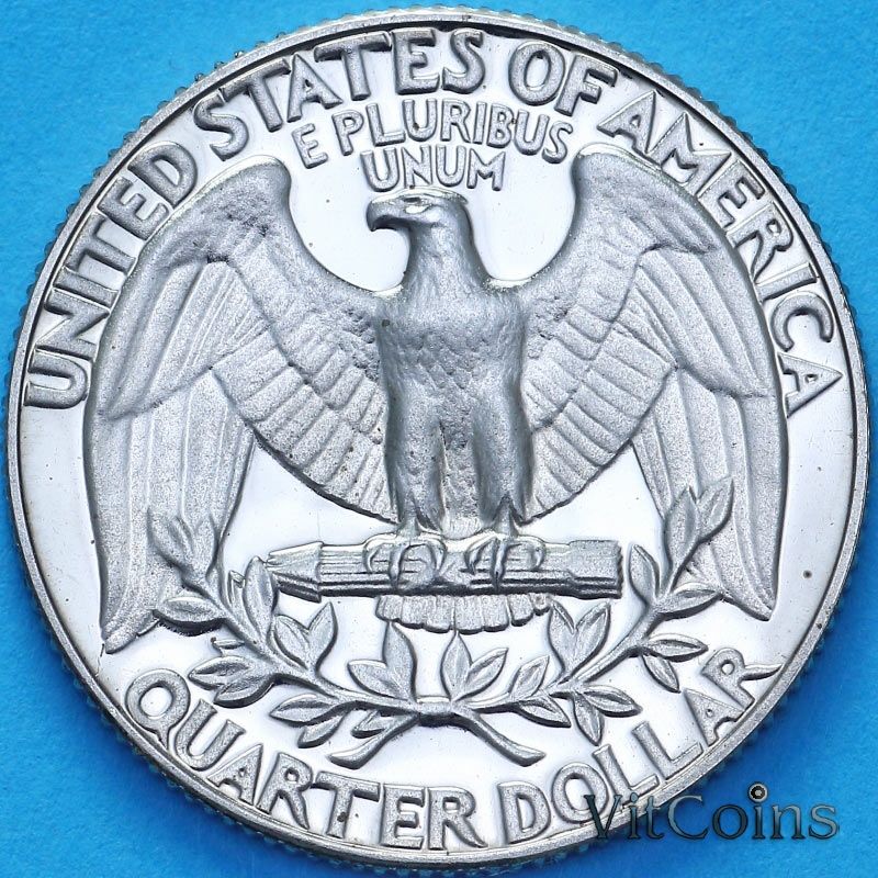 Монета США 25 центов 1974 год. S. Пруф