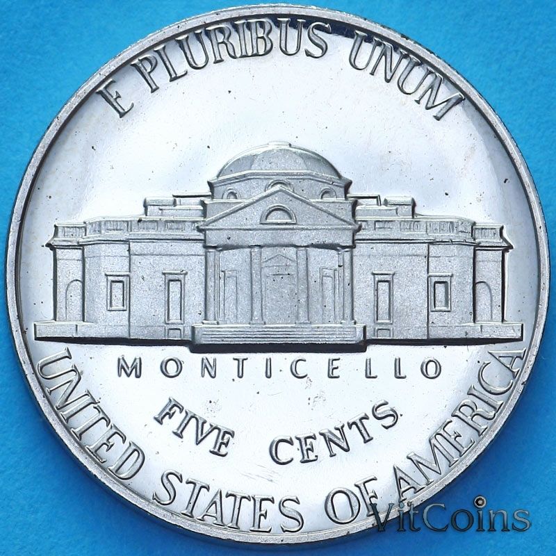 Монета США 5 центов 1974 год. Томас Джефферсон. S
