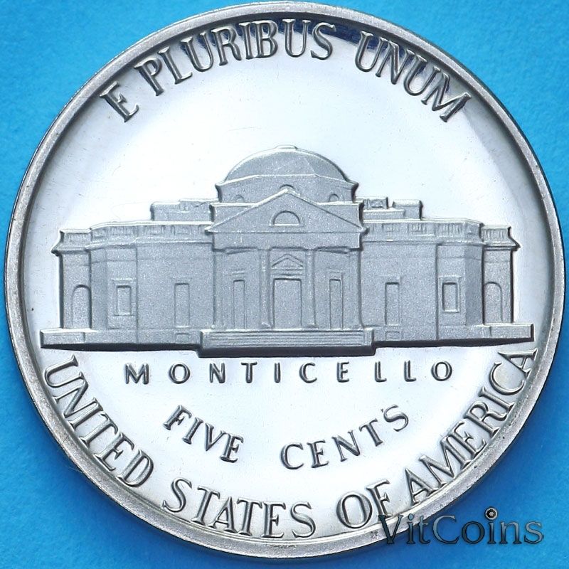 Монета США 5 центов 1980 год. Томас Джефферсон. S. Пруф