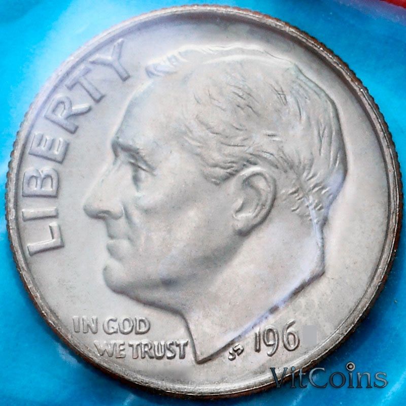 Монета США 10 центов 1965 год. Филадельфия
