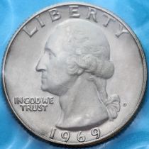 США 25 центов 1969 год. D