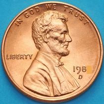 США 1 цент 1985 год. D