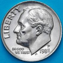 США 10 центов (дайм) 1985 год. Р