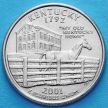 Монета США 25 центов 2001 год. Кентукки. Р