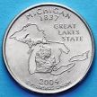 Монета США 25 центов 2004 год. Мичиган. Р