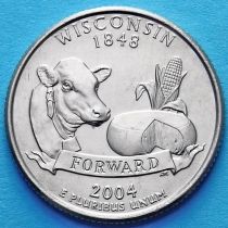 США 25 центов 2004 год. Висконсин. Р