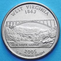 США 25 центов 2005 год. Западная Вирджиния. D