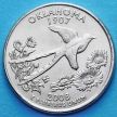 Монета США 25 центов 2008 год. Оклахома. D.