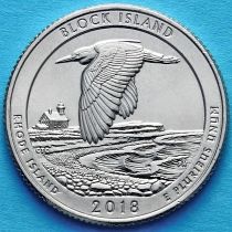 США 25 центов 2018 год. Остров Блок. D.№45
