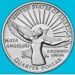Монета США 25 центов 2022 год. Писательница Майя Энджелоу. D