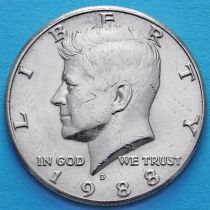 США 50 центов 1988 год. D. Кеннеди.