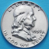 США 50 центов 1959 год. Серебро. D.