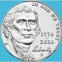 США 5 центов 2026 год. 250 лет независимости США. Р
