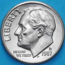 США 10 центов (дайм) 1987 год. D