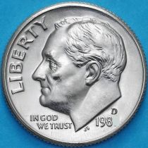 США 10 центов (дайм) 1980 год. D