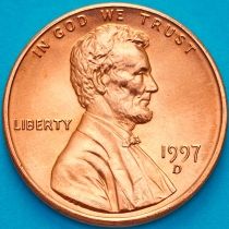 США 1 цент 1997 год. D
